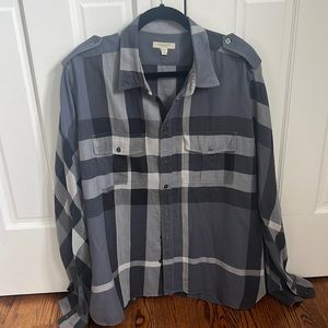 Mens plaid Burberry shirt